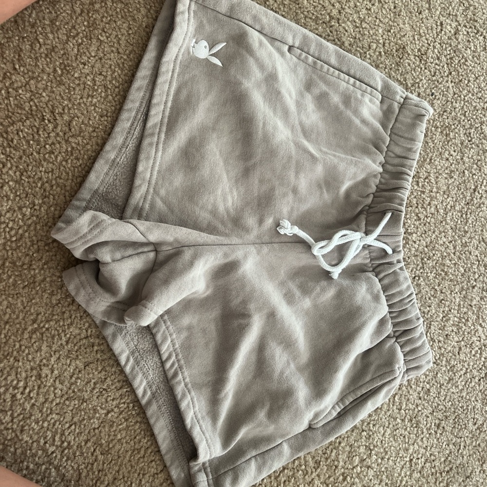 PLAYBOY Gray Athletic Shorts with Elastic Waistband